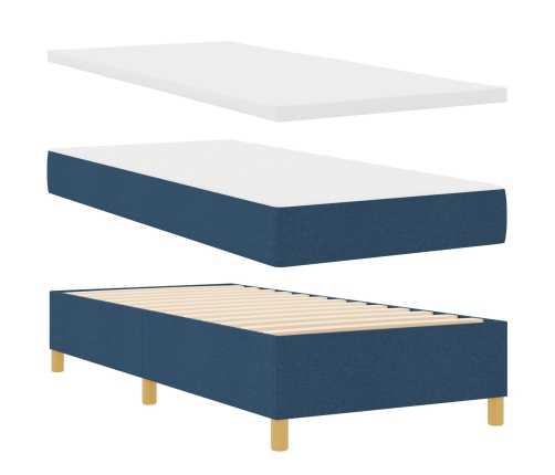 Estructura de Cama  con Colchón Azul Tela 90 x 200 cm Cama Azul