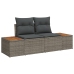Set de Sofá de Jardín de 6 Piezas con Cojines Gris Poliratán Acacia
