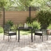 Sillas de Jardín  2 pcs con Cojines Negro Poliratán