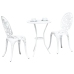 Conjunto de Bistro de Jardín de 3 Piezas  Blanco de Aluminio Fundido