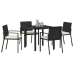 Conjunto de comedor de jardín de 5 piezas Poliratán negro