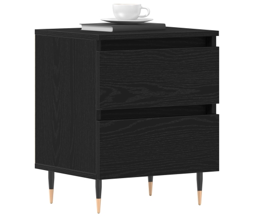 Mesas de Noche 2 pcs Negros de Roble 40x35x50 cm Madera Ingenierizada