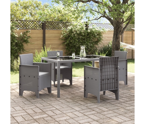 Silla de Jardín  Juego de 4 Gris claro Plástico, Poliéster