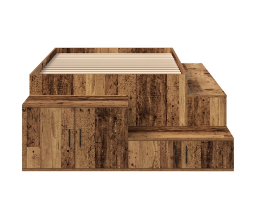Estructura de Cama de Almacenamiento Madera Vieja 100x200 cm
