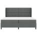 Cama Box Spring con Colchón en Gris Oscuro, 200x200 cm de Tela