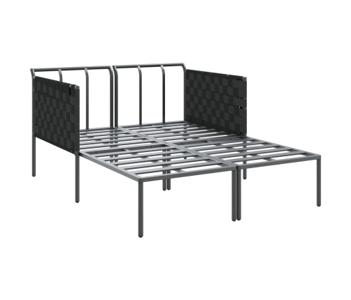 Tumbona  con cojines para 2 personas Anthracite 115x153x69,5 cm Acero