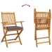 Sillas de Jardín Plegables  con Cojín Gris 2pcs de Madera Acacia Sólida