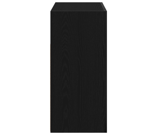 Sideboard  con luces LED en negro y roble, 80x35x75 cm, de madera