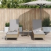 Conjunto de Tumbonas  Set de 3 Beige Ratán PE, metal Plegable