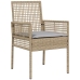 Conjunto de Comedor de Jardín de 5 Piezas con Cojines de Poliratán Beige