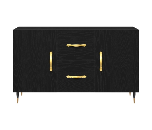 Aparador Negro de Roble 100x36x60 cm de Madera Elaborada
