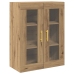 Armario de pared con puertas de vidrio en roble artesano 69,5x34x90 cm