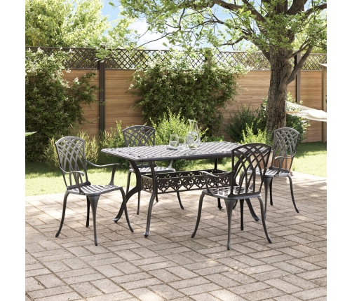 Set de 3 Negro Aluminio Fundido 150x90x72 cm Duradero