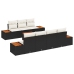 Conjunto de Sofás de Jardín de 8 Piezas con Cojines Negro Rattan