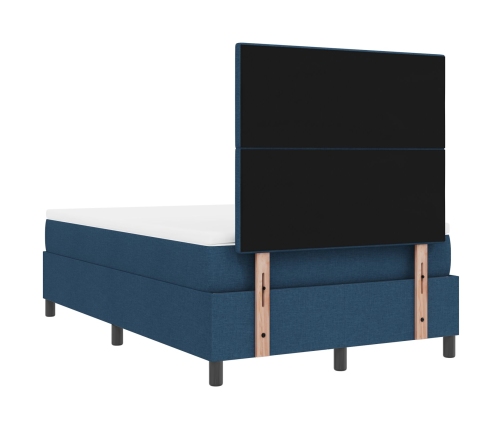 Cama con base de resortes  azul 120x200 cm tela