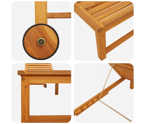 Tumbonas  2 pcs Madera Sólida de Teca, Tumbona  Madera Sólida de Teca