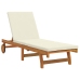 Sillón de sol con ruedas de , mesa y cojín de madera de acacia maciza