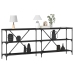 Mesa de Consola  Negro Roble 200x30x75 cm Madera Ingenierizada y Acero