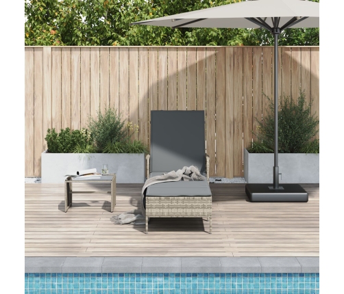 Tumbona Gris claro Ratán PE 157 x 55 x 92 cm Plegable Tumbona