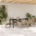 Juego de Comedor de Jardín de 7 Piezas con Cojines Beige Poliratán