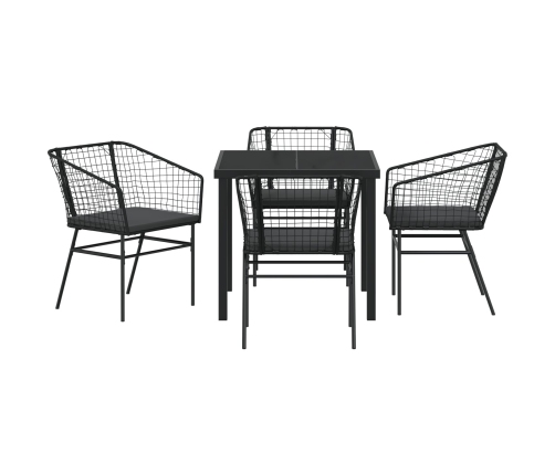 Set de 3 Negro Ratán, Acero Recubierto en Polvo Estándar