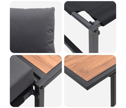 Conjunto de Comedor de Jardín de 2 Piezas con Asiento Individual y Cojines Antracita