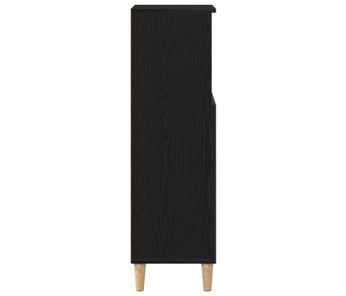 Armario de baño  Negro Roble 30x30x100 cm Madera elaborada