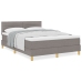 Cama con Resorte  con Colchón Taupe 140x200 cm Tela