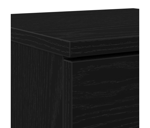 Armario Lateral de Roble Negro 30x30x70 cm Hecho de Madera Ingeniería