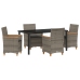 Conjunto de Comedor de Jardín  de 5 Piezas con Cojines Gris Poliratán
