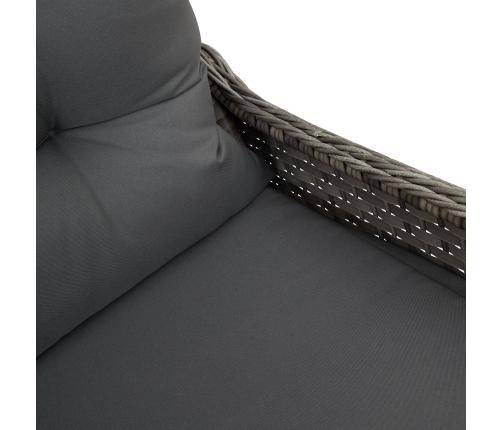 Sillón Reclinable  con Cojín Gris de Ratán Poliéster