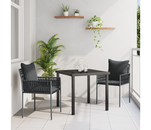 Conjunto de 2 Negro Ratán sintético 54x61x83 cm Duradero