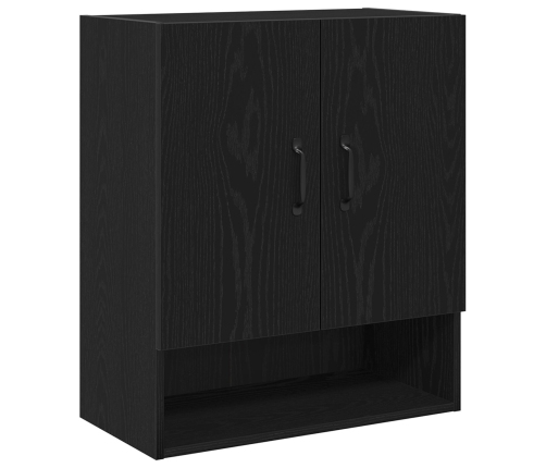 Armario de pared  Negro Roble 60x30x70 cm de madera