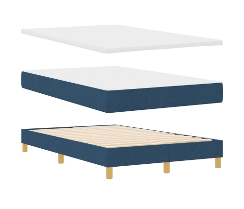 Cama con Somier  con Colchón Azul 120x200 cm Tela