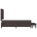 Cama con somier con colchón & banco marrón oscuro 100x200 cm tela