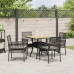 Conjunto de comedor de jardín de 5 piezas  con cojines en negro de poliratán