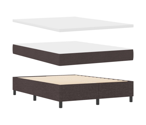 Cama con Box Spring y Colchón Gris Oscuro 140x200 cm Tela