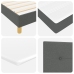Cama con Base de Muelles con Colchón Gris Oscuro 200x200 cm Tela