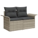 Set de Sofá Jardín  10 Piezas Cojines Gris Claro Poliratán
