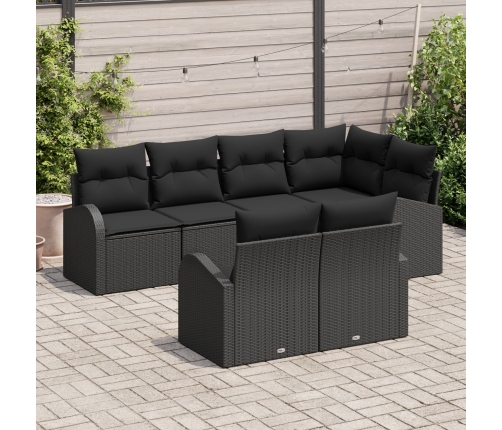 Conjunto de Sofá de Jardín  Set de 7 Negro