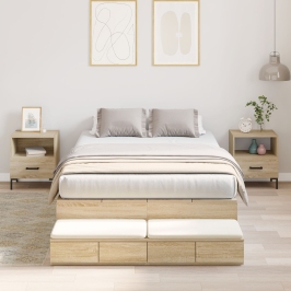 Estructura de Cama de Almacenamiento  Roble Sonoma 120x200 cm