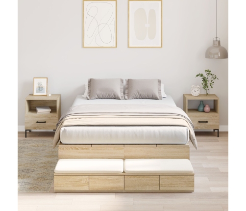 Estructura de Cama de Almacenamiento  Roble Sonoma 120x200 cm