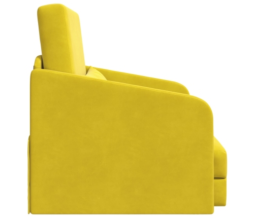 Sofá Cama  2-en-1 Amarillo 65x80x83 cm de Terciopelo