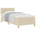 Cama con Somier y Colchón Crema 90x200 cm Tela
