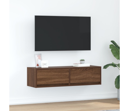 Aparador de TV  Marrón Roble 100x31x25,5 cm Madera elaborada
