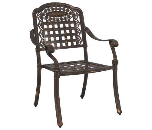 Juego de comedor de jardín de 7 piezas de  en aluminio fundido bronce