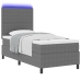 Cama con Resorte  con Colchón y Luz LED Gris 90x200 cm Tela de Corduroy