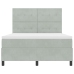 Cama Box Spring  con Colchón Gris Claro 140x190 cm Aterciopelado