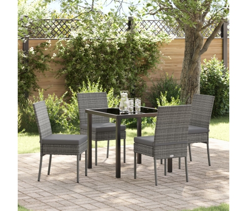 Conjunto de Comedor de Jardín  de 5 Piezas Gris Poliratán