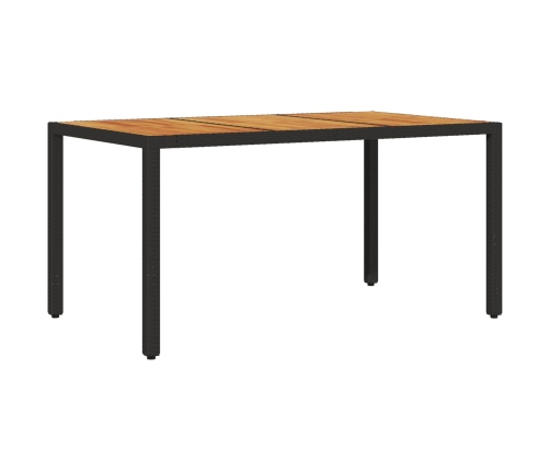 Juego de Comedor de Jardín  de 5 Piezas con Cojines Negro Polirratán